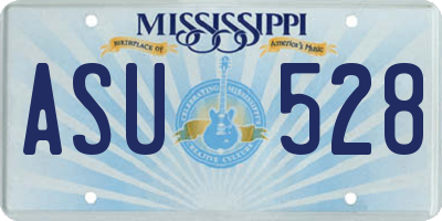 MS license plate ASU528