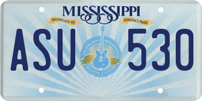 MS license plate ASU530