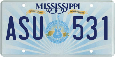 MS license plate ASU531