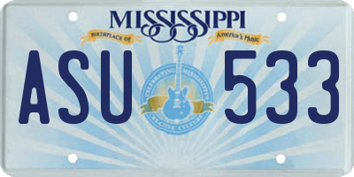 MS license plate ASU533