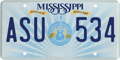 MS license plate ASU534