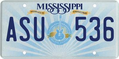 MS license plate ASU536