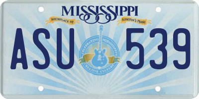 MS license plate ASU539
