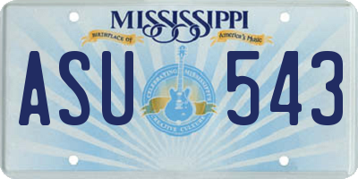 MS license plate ASU543