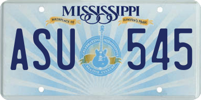 MS license plate ASU545