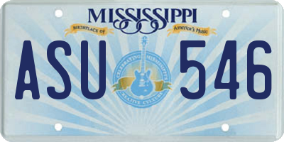MS license plate ASU546