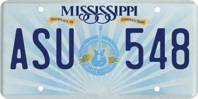 MS license plate ASU548