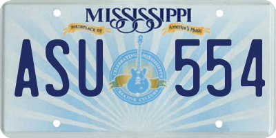MS license plate ASU554