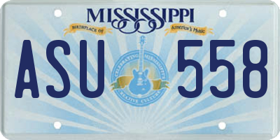 MS license plate ASU558