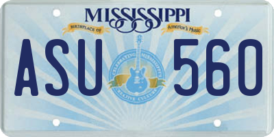 MS license plate ASU560