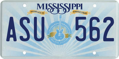 MS license plate ASU562