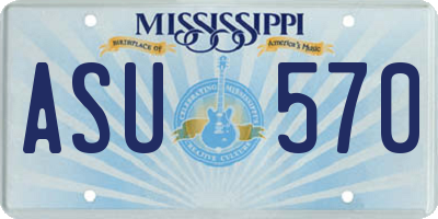MS license plate ASU570