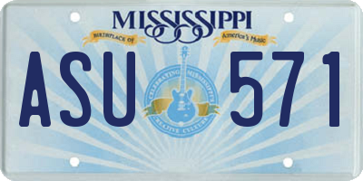 MS license plate ASU571