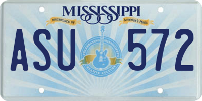 MS license plate ASU572