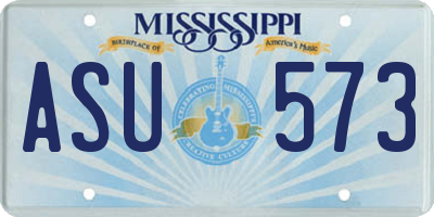 MS license plate ASU573