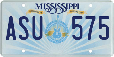 MS license plate ASU575
