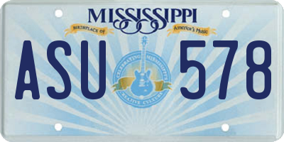 MS license plate ASU578