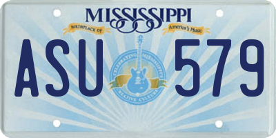 MS license plate ASU579
