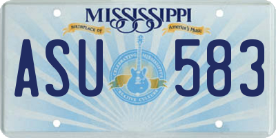 MS license plate ASU583