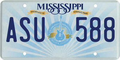 MS license plate ASU588