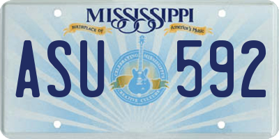 MS license plate ASU592