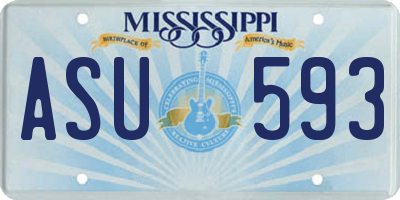 MS license plate ASU593