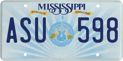 MS license plate ASU598