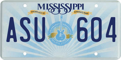 MS license plate ASU604