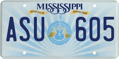 MS license plate ASU605