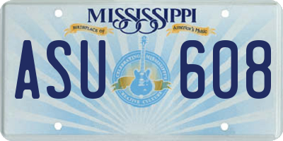 MS license plate ASU608