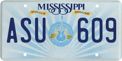 MS license plate ASU609