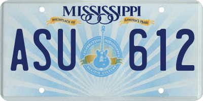 MS license plate ASU612