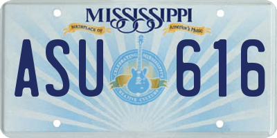MS license plate ASU616