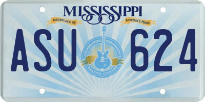 MS license plate ASU624