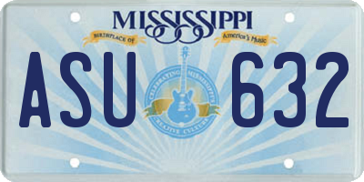 MS license plate ASU632