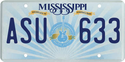 MS license plate ASU633
