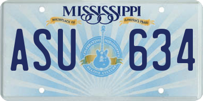 MS license plate ASU634