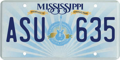 MS license plate ASU635