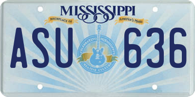 MS license plate ASU636