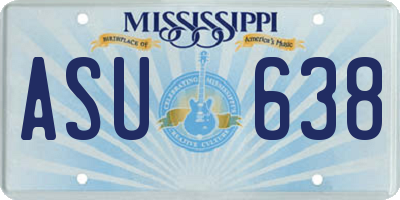 MS license plate ASU638