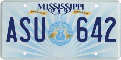 MS license plate ASU642