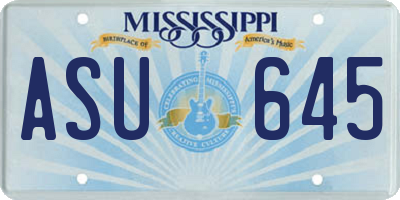 MS license plate ASU645