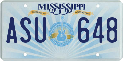 MS license plate ASU648