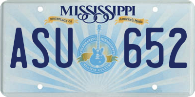 MS license plate ASU652