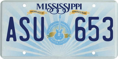 MS license plate ASU653