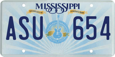 MS license plate ASU654