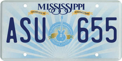 MS license plate ASU655