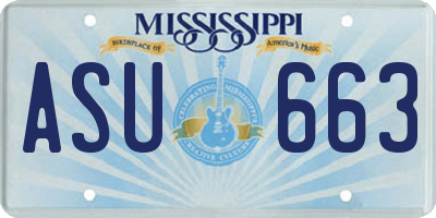 MS license plate ASU663