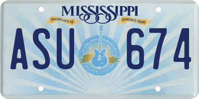 MS license plate ASU674