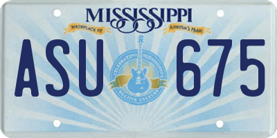 MS license plate ASU675